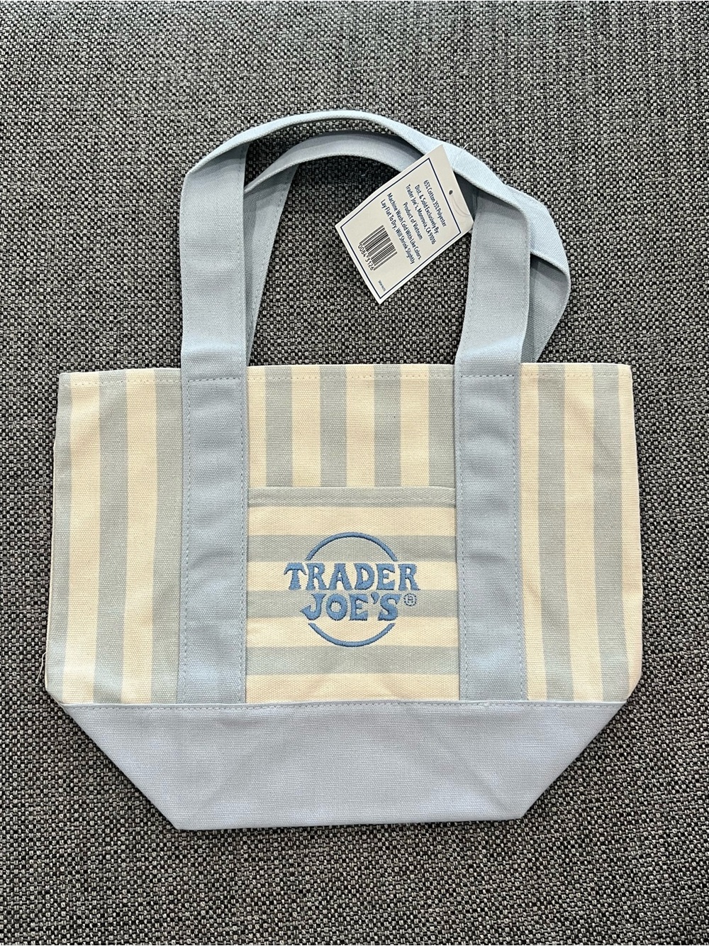 Trader Joe’s Striped Canvas Mini Tote Bag   NWT
